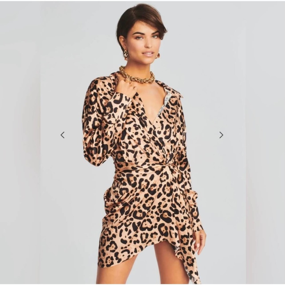 Retrofete SER.O.YA Demi Leopard Silk Dress NWT Size Medium